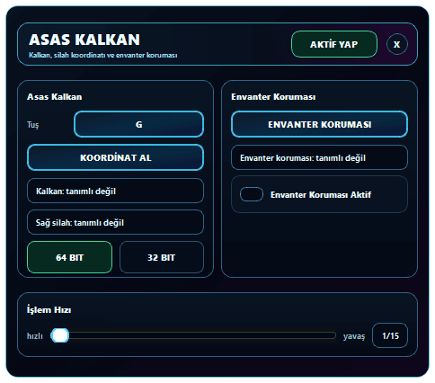 sRGmakro Knight Online ASAS kalkan takma makro ayar penceresi