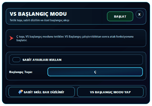 sRGmakro Knight Online ASAS VS başlangıç makro ana penceresi