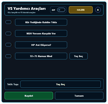 sRGmakro Knight Online ASAS VS yardımcı araçları ana penceresi