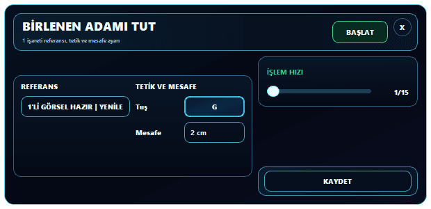 sRGmakro Knight Online Warrior birlenen adamı tut 1 işareti referans tetik ve mesafe ayarları